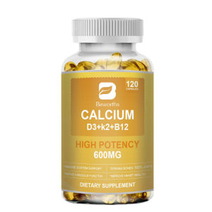 BEWORTHS Viên nang 4 trong 1 Canxi 600Mg với Vitamin D3 K2 B12 cho sức mạnh của xương Sức khỏe tim mạch Hỗ trợ miễn dịch