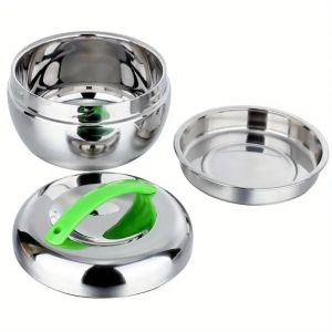 1 Pcs Lunch With Circular Lid Office Worker Insulated Stainless Steel Lunch Student Partition Portable Lunch Box2026