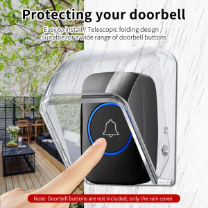 PC Waterproof Doorbell Cover Wireless Home Doorbell Waterproof Cover Transparent Outdoor Rainproof Doorbell Box Smart Doorbell Button Transmitter Protector