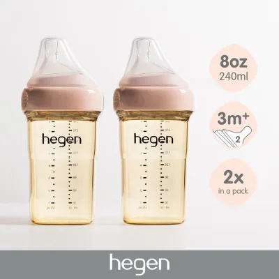 Hegen 8oz Feeding Bottle 2-pack Pink
