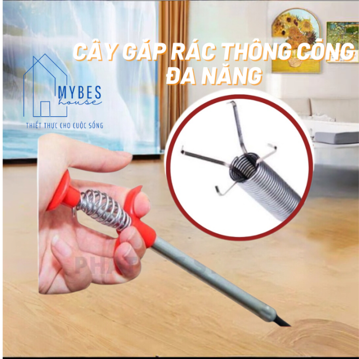 Cây gắp kẹp rác inox, dụng cụ thông tắc cống dài từ 0,9 m đến 2m ...