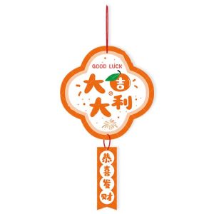 CUBBY กระดาษสำหรับตกแต่ง จี้ปีใหม่นำโชค การ์ตูนลายการ์ตูน แฮงค์ได้ ป้ายปีใหม่ สไตล์จีนจีน แบบ6สไตล์ เครื่องประดับแขวนเทศกาลฤดูใบไม้ผลิ วันปีใหม่