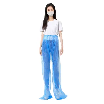 SeasTina Quần đi mưa dùng một lần quấn chân nửa thân dày không thấm nước tách unisex Takeaway ghép bè ngoài trời đi xe đạp lội quần đi mưa