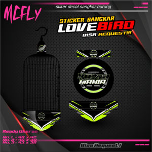 Stiker Sangkar TEBOK lovebird STICKER sangkar Custom Bisa Motif Sendiri bebass mcfly