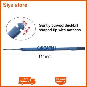GREATLH Ophthalmic Surgical Hook Koch Nucleus Spatula Hook with Notches Titanium Alloy Ophthalmic Surgery Instrument