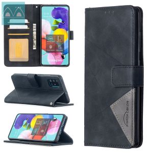 Ốp Lưng Cho Samsung Galaxy A01/A10/A11/M10/M11/A20/A21S/A30/A30S/A31/A50/A50S/A51/A70/A71/A81/A91/Note 10 bao Da PU Hai Màu Sang Trọng Lite/S10 Lite Ốp Lật Có Nắp Ví Nam Châm