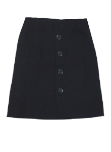 Chân Váy Kaki Cạp Cao Dài Chạm Gối Nút Cài Trước 142