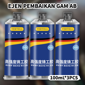 Metal Cast Iron adhesive AB Casting glue 100ML High Temperature Resistant Gam pembaikan logam AB胶