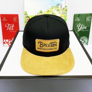 Mũ SnapBack Thêu LoGo BRIXTON Mỏ Nón Phối Da Lộn Cao Cấp .