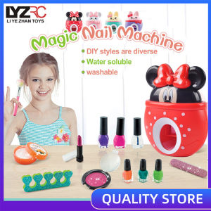 LYZRC Make Up Set for Kids Cosmetic Toys for Children DIY Nail Machine Makeup Girl Party Lipstick Cosmetic Bag Toy Set Gift