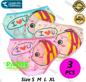 PADIe - 3 PCS Celana Dalam/CD Anak Perempuan Cewek ESSEN/CERIA Size S M L XL