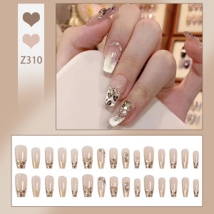 เล็บปลอม พร้อมส่ง DD310แมวตาแฟลช Drill เพิร์ล เล็บยาว กันน้ำ สีสวย 24 ชิ้น