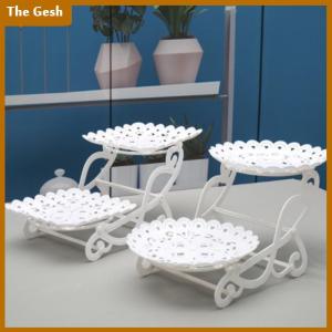 [The Gesh] 1 2pcs เค้กยืนจานคัพเค้กขนมจานสามชั้นตะกร้าผลไม้สร้างสรรค์