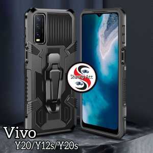 Case Untuk Vivo Y20/Y20s/Y12s New Casing Hp Kickstand Armor Belt Clip Terbaru