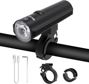 Bike Helmet Light Front and Rear Rechargeable LED Bicycle Light IP66 Waterproof Mountain Bike Headlight 5 Warning Light Modes with Bracket Mount for Night Safety Riding