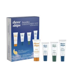 Three Ships - Discovery Beauty Skincare Kit With Purify Cleanser Radiance Cream Jelly Drops + Skin Hero Serums Cruelty-Free Vegan Paraben-Free Sensitive Skin Safe