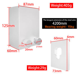 HEYMAN Retractable Clothesline ABS Case+Aluminum Dryer with Adjustable Stainless Steel Double Rope String Hotel Style Heavy DutyWall Mounted Method 13.8 Feets