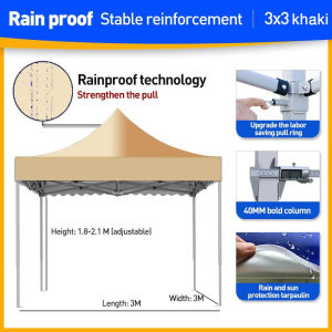 🇸🇬 <LazMall> Folding Collapsible Canopy for Parking Night Market Garden Shade with pole Frame