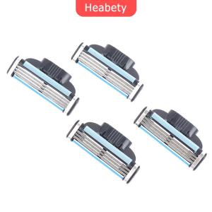 FUJIAS4 4pcs ใบมีดโกนสำหรับผู้ชายสำหรับ Mach 3เครื่องโกนหนวดตลับหมึกเติมเงิน