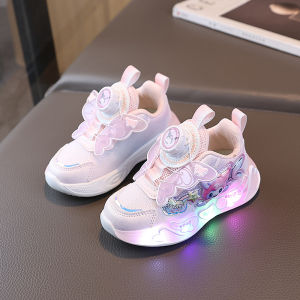Christmas gifts Halloween Sanrio Spring Autumn New Girls Casual Shoes Kuromi Anime Rotating Button kids Cartoon Kawaii with Light Soft soled Sports Shoes