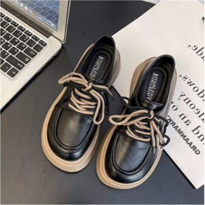 [ส่งเร็วพิเศษ!] รองเท้าหนังสไตล์อังกฤษสำหรับนักเรียนหญิงฤดูร้อนปี 2022 ใหม่พื้นหนาผูกเชือกผูกรองเท้ารอบนิ้วเท้าญี่ปุ่น jk รองเท้าแมรี่เจน.