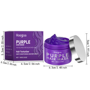 Hoegoa Purple Repairs Hair Mask – Collagen & Keratin Treatment Hair Conditioner Smooth & Glossy Hair Relieves Dry & Split Hair (100g)