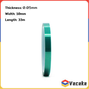 Vacaka Green PET Film Tape High Temperature Heat Resistant Plating Shield Insulation Protection Length 33m