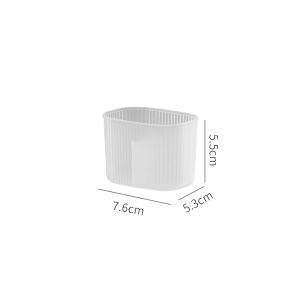 TRADER โปร่งใสโปร่งใส กล่องเก็บของบนโต๊ะ ที่จัดระเบียบของ ภาชนะใส่สำลี ที่วางแปรงแต่งหน้า ความจุสูงมาก อุปกรณ์เสริมในห้องน้ำ กล่องเก็บเครื่องสำอาง บ้านในบ้าน