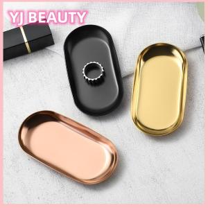 🔥🔥🔥yaojun Thép không gỉ làm móng tay đồ trang sức lưu trữ khay kim loại mỹ phẩm Lưu trữ hình bầu dục bánh trái cây tráng miệng khay Snack tấm nhà bếp tổ chức