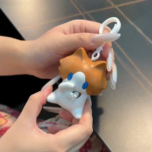 ZSDN MALL Cartoon Salary Cat Keychain Funny Cute Interactive Pull-String Pendant Children Gift Bag Pendant Hand-Waving Keychain Christmas Gift