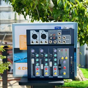 [Tặng Dây Hoa Sen] Mixer F4 USB Phiên Bản Cao Cấp Tích Hợp Bluetooth Cho Karaoke Gia Đình Livestream FB Bigo