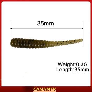 Miễn phí vận chuyển✨ 10 chiếc Mồi mềm câu cá 35mm 0.3g Mồi mềm có ren mồi mềm mini mồi giả đuôi thẳng sâu mềm