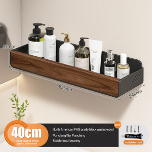 BITASSET Walnut Bathroom Storage Rack Toilet Washstand Wall Mounted No Drilling Required Shelf for Bathrooms And Washrooms Bath Towel Rack