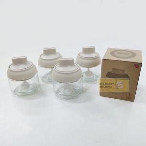 Household Glass Spice Storage Jar with Spoon and Lids Seasoning Bottle for Kitchen Condiment Organization Dispenser
