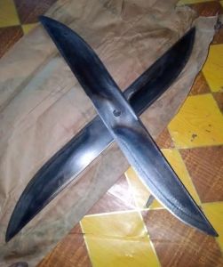 2 Mata Pisau Mesin Potong Rumput Panjang Gendong Baja Asli 40cm+AS10mm