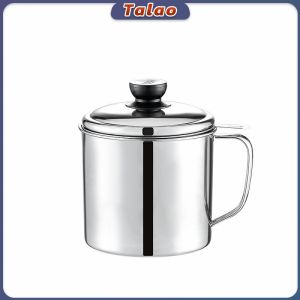 Talao 1.3L Stainless Steel Oil Strainer Large Capacity Oil Filter Pot
