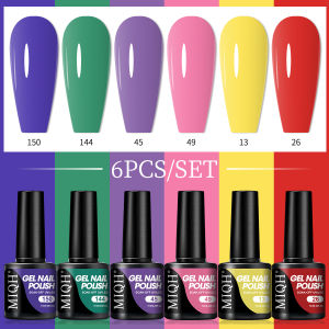 Bộ sơn gel móng tay 6 chai 7ml MIQH gel màu salon tháo được bằng đèn LED dùng cho thiết kế móng salon và tự làm tại nhà.