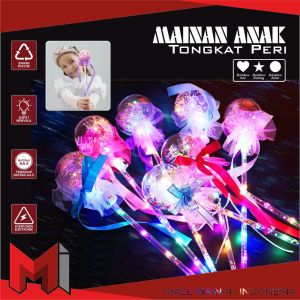 MallMainan-M319 Mainan Anak Tongkat Peri Bintang Stik Lampu LED Warna Warni Tongkat Sihir / Tongkat