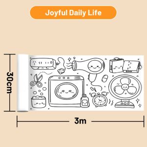 WORKWELL Coloring Paper Roll for Kid｜Creative Coloring Roll｜Kids Wall Sticker Painting Paper｜DIY Art Craft｜Children Gift