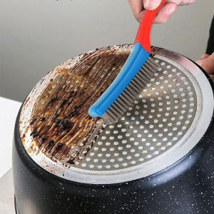 Heavy Duty Stainless Steel Wire Brush Remove Rust Paint Removal Brush With Comfortable Plastic Handle  Kitchen Oil Cleaning Tool ﻿