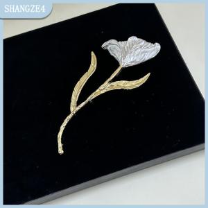 【SHANGZE4】 Cổ Điển Lớn Kim Loại Lá Hoa Trâm Cho Phụ Nữ Cô Gái Phóng Đại Thời Trang Phù Hợp Với Corsage Pins Phụ Kiện Đảng Đồ Trang Sức Quà Tặng