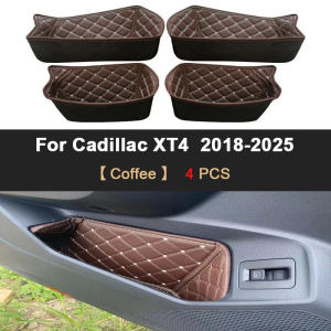 ZZSA For Cadillac XT4 2018 - 2025 Car Door Side Groove Mat Door Storage Pad PU Leather Door Slot Pad Storage Pocket 2B5Z7