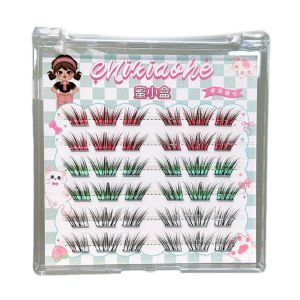 OMQAIO Tự nhiên Lông mi màu gradient Đầy màu sắc Chiều dài hỗn hợp 11-13mm Lông mi giả phong cách manga Cụm lông mi Nối mi Mi giả phân đoạn cá nhân Chụp ảnh sân khấu