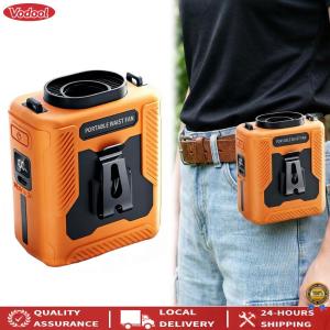 [Vodool Tool][Vodool Tool] Wearable Waist Clip Fan with Lighting & Power Bank 6000mAh Rechargeable Battery for Outdoor Sports