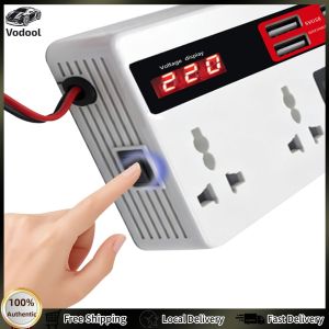[Auto Vodool] 12V 24V to 110V 220V 200W Car Inverter Universal Outlet LED Display Dual USB Ports