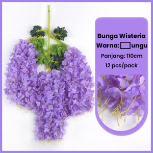 1/6/12 buah WISTERIA JUMBO BUNGA PLASTIK WEDDING DEKORASI BUATAN Bunga Dekorasi Wedding