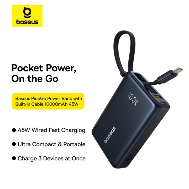 Baseus PicoGo Digital Display Power Bank 10000mAh 45W with 45W