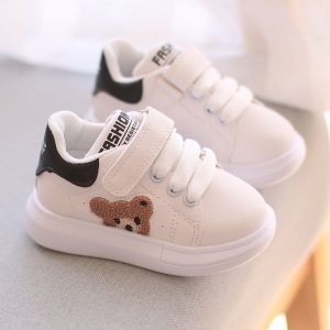Kidscares White baby shoes rubber sneakers soft supple comfaterber and ventilate sneakers 1-3Y