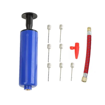 Bicycle Tire Pump Portable Mini Ball Pump Portable Ball Hand Pump Kit with 7 Needles 1 Nozzle Extension Hose – Air Inflator for Basketball Football Yoga Balls Balloons – Easy Sports Ball