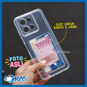 Softcase For VIVO Y28 Card Slot Kartu Casing Silicon Bening Clear Dompet Terbaru New 2024